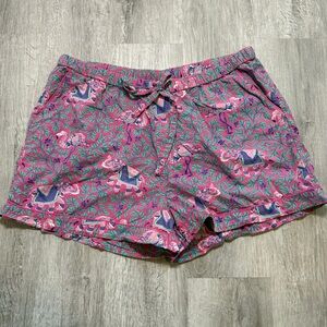 Printfresh Pajama Shorts Sz L Safari Print Boho Cotton Comfy Sleepwear